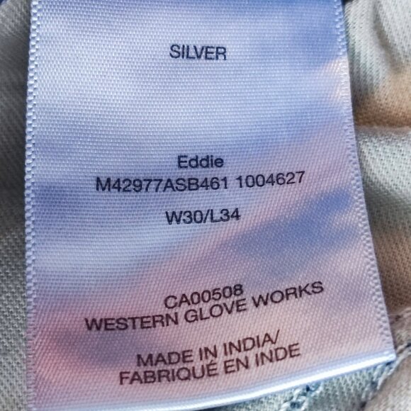 Silver Jeans Eddie distressed blue men's size 30x34 - Picture 7 of 9